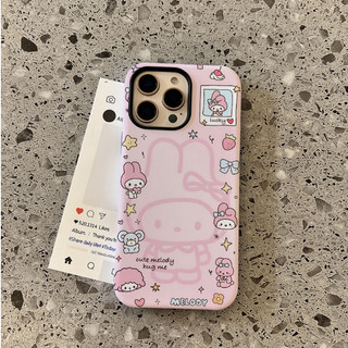 Ốp bảo vệ chân đế 2 trong 1 họa tiết Pink Melody cho iPhone 11 12pro 13promax 17pro 15promax 14 14promax 14pro 16 pro max 16 plus 2 trong 1 vỏ bảo vệ