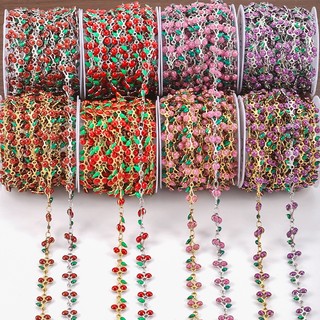 Nhỏ Giọt Nhiều Màu Anh Đào Dây Xích Thép Không Gỉ Chống Thấm Nước DIY Bán Thành Chuỗi 18K Mạ Vàng Đồ Trang Trí Phụ Kiện