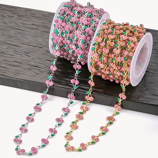 Nhỏ Giọt Nhiều Màu Anh Đào Dây Xích Thép Không Gỉ Chống Thấm Nước DIY Bán Thành Chuỗi 18K Mạ Vàng Đồ Trang Trí Phụ Kiện