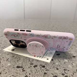 Ốp bảo vệ chân đế 2 trong 1 họa tiết Pink Melody cho iPhone 11 12pro 13promax 17pro 15promax 14 14promax 14pro 16 pro max 16 plus 2 trong 1 vỏ bảo vệ