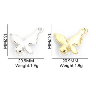 10 Chiếc Quyến Rũ Bướm Thanh Lịch Với Đá Pha Lê & Ngọc Trai, Bông Tai Vòng Cổ Sáng Bóng Độc Đá Móc Khóa DIY Mặt Dây Bướm Bất Đối Xứng Tinh Tế - Lý Tưởng Cho Tiệc & Tiệc