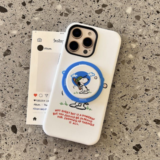 Ốp bảo vệ chân đế hình chó Snoopy bóng chày 2 trong 1 cho iPhone 11 12pro 13promax 17pro 15promax 14 14promax 14pro 16 pro max 16 plus 2 trong 1 Vỏ bảo vệ