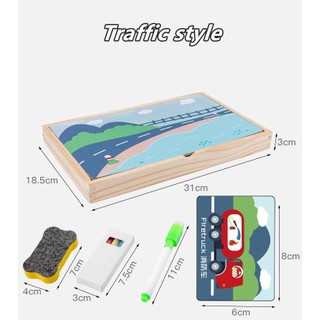 Giáo dục sớm cho trẻ em giáo dục nhân vật từ tính vận chuyển nhận thức đồ chơi ghép hình xếp hình