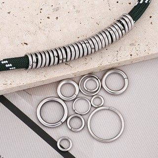 Trang sức thép không gỉ tròn mở, vòng tay và vòng cổ DIY chống thấm nước, màu bền