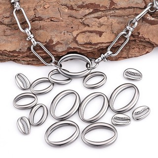 Thép không gỉ hình bầu dục đóng đầu nối Vòng cổ DIY Trang sức Làm màu chống nước