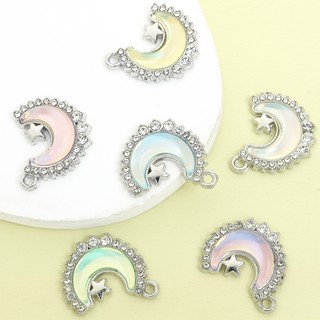Chocker xương đòn pha lê thủy tinh khảm ngôi sao và mặt trăng, kim cương giả, phong cách INS, DIY vòng cổ, vòng tay, bông tai, cổ tích