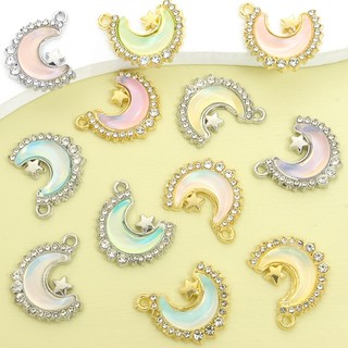 Chocker xương đòn pha lê thủy tinh khảm ngôi sao và mặt trăng, kim cương giả, phong cách INS, DIY vòng cổ, vòng tay, bông tai, cổ tích