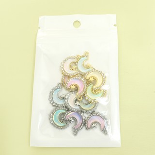 Chocker xương đòn pha lê thủy tinh khảm ngôi sao và mặt trăng, kim cương giả, phong cách INS, DIY vòng cổ, vòng tay, bông tai, cổ tích