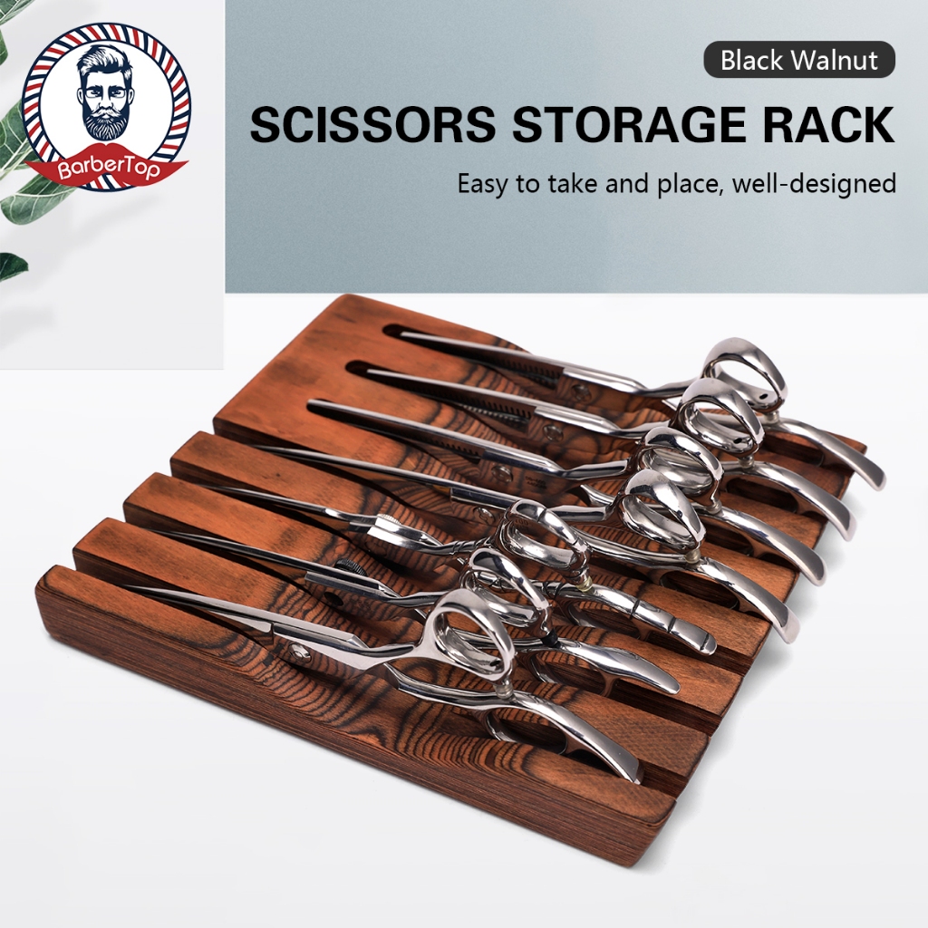 Spot 7 Card Wooden Scissors Display Rack Hairdressing Scissors Storage ...