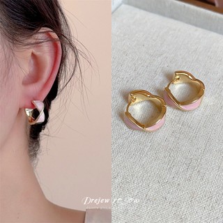 Drejew 925Silver kim hoa hồng ngọc trai bông tai thiết kế tươi tắn và ngọt ngào niche nhẹ nhàng sang trọng bông tai đa năng