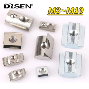 M3 M4 M5 M6 M8 M10 T Khe Cắm Đai Ốc Trượt Đai Ốc Búa Lò Xo Bóng Cho 20 30 40 45 Series Nhôm Hồ Sơ Đùn