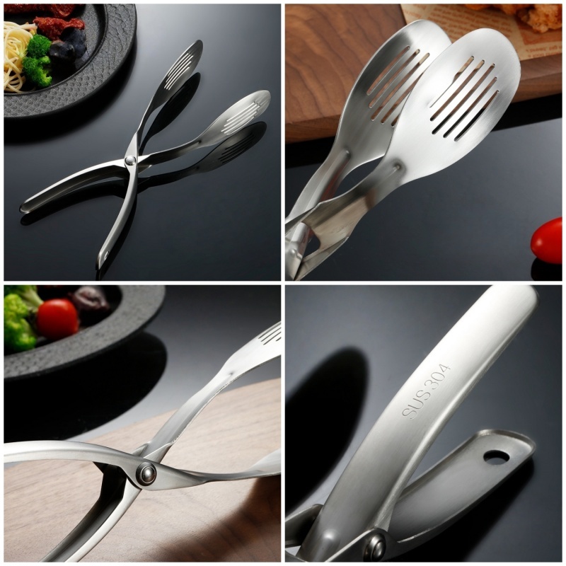 Kẹp Nướng BBQ Chuyên Nghiệp bằng Thép Không Gỉ 304 27cm Chống Trượt Chịu Nhiệt An Toàn Thực Phẩm - Professional 304 Stainless Steel Grill Tongs Heavy Duty Non-Slip Heat Resistant Dishwasher Safe Multipurpose
