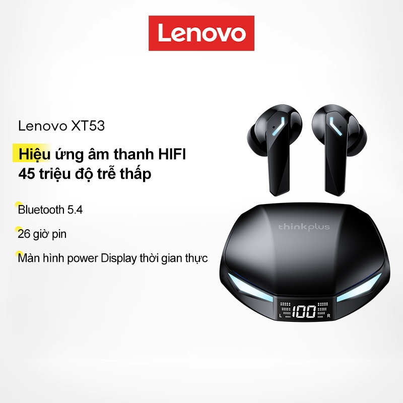 Tai nghe Bluetooth Lenovo XT53 Màn hình pin HIFI Âm thanh nổi Khử tiếng ồn Cảm ứng thông minh chống nước