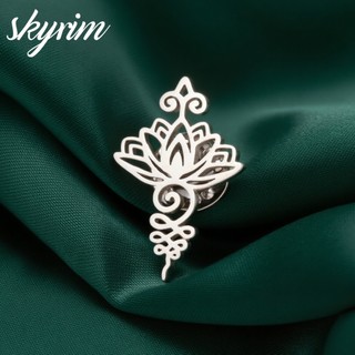 Trâm cài hoa sen vàng bằng thép không gỉ SKYRIM - Ghim hoa thanh lịch không gây dị ứng, Quà tặng trang sức biểu tượng tinh thần & văn hóa dành cho nữ