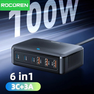 Rocoren Để Bàn Sạc USB Loại C 200W Sạc Nhanh Di Động Trạm Điện 100W Đa Cổng Sạc Cho iPhone Samsung