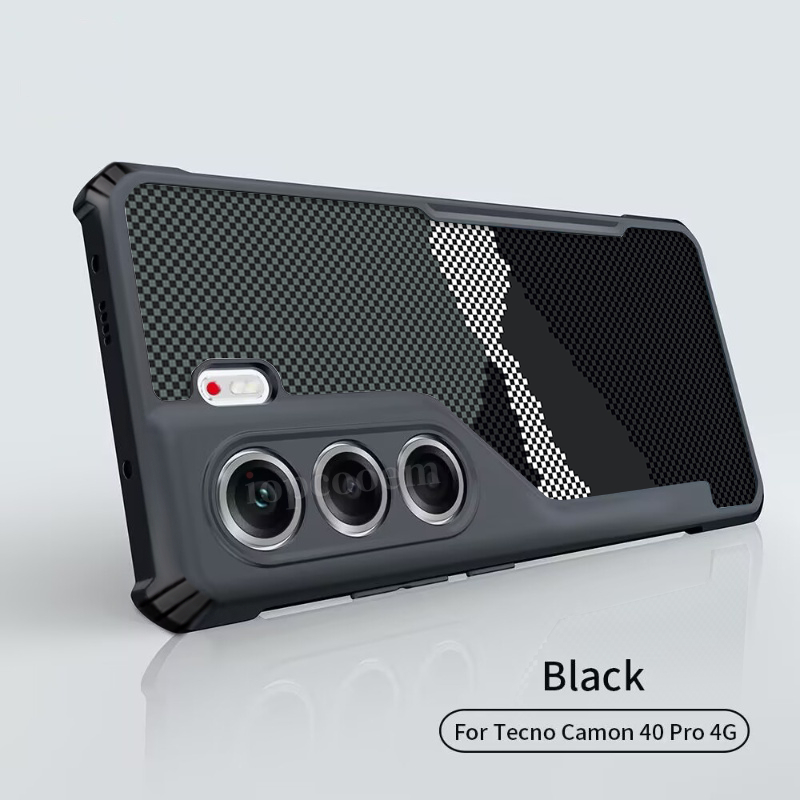 Ốp điện thoại chống sốc họa tiết sợi Carbon Kevlar cho Tecno Camon 40 30 30S 20 PRO 5G 4G Vỏ tối giản Vỏ chống rơi