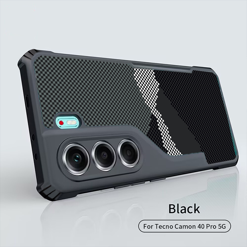 Ốp điện thoại chống sốc họa tiết sợi Carbon Kevlar cho Tecno Camon 40 30 30S 20 PRO 5G 4G Vỏ tối giản Vỏ chống rơi