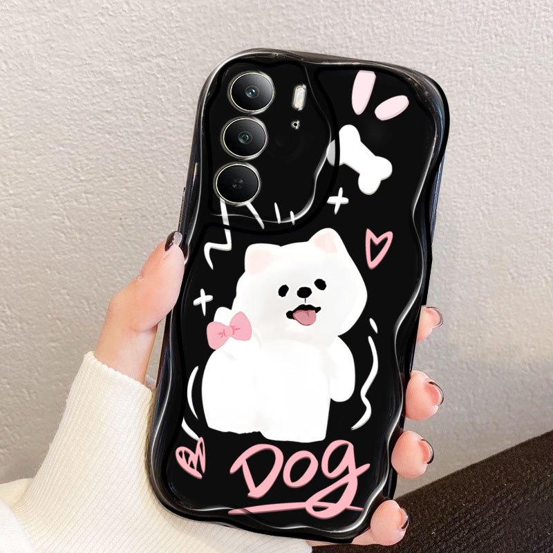 Ốp Điện Thoại YBD Cho OPPO A5 A5i Pro 5G Dễ Thương Xoay Quanh Chó Nhỏ Trắng Thú Cưng