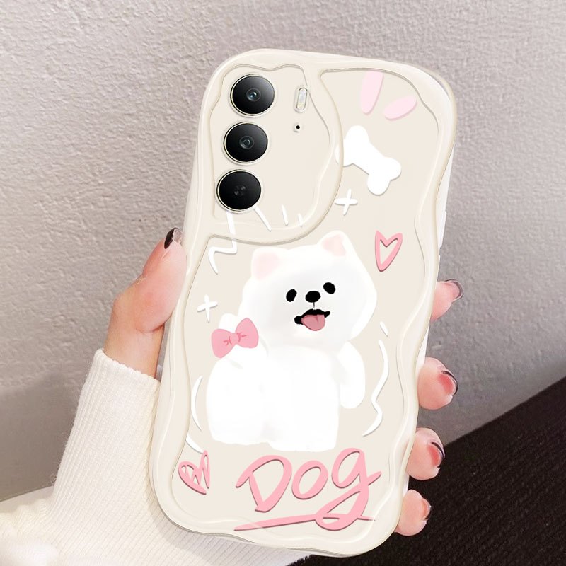 Ốp Điện Thoại YBD Cho OPPO A5 A5i Pro 5G Dễ Thương Xoay Quanh Chó Nhỏ Trắng Thú Cưng