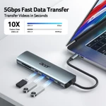 Acer USB C Hub chuyển đổi Type C 7 trong 1 với HDMI 100W PD USB 3.0 5Gbps Đầu đọc thẻ SD Tương thích với máy tính xách tay / PC / Máy tính để bàn UC707 — ảnh 3