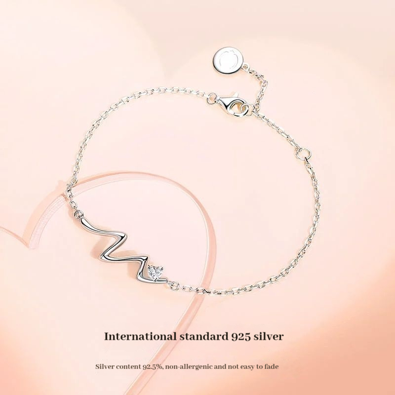 FanciMe Dainty Heartbeat Pulse Bracelet Quà tặng thiết kế trang sức mềm mại cho cô ấy