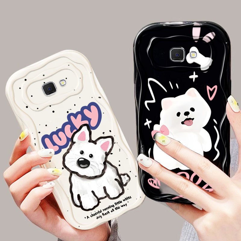 Ốp Điện Thoại YBD Cho Samsung Galaxy J7 Prime J2 Prime ON7 2016 G532 G530 J2 ACE Grand Prime Plus Xoay Dễ Thương Chó Nhỏ Trắng Thú Cưng
