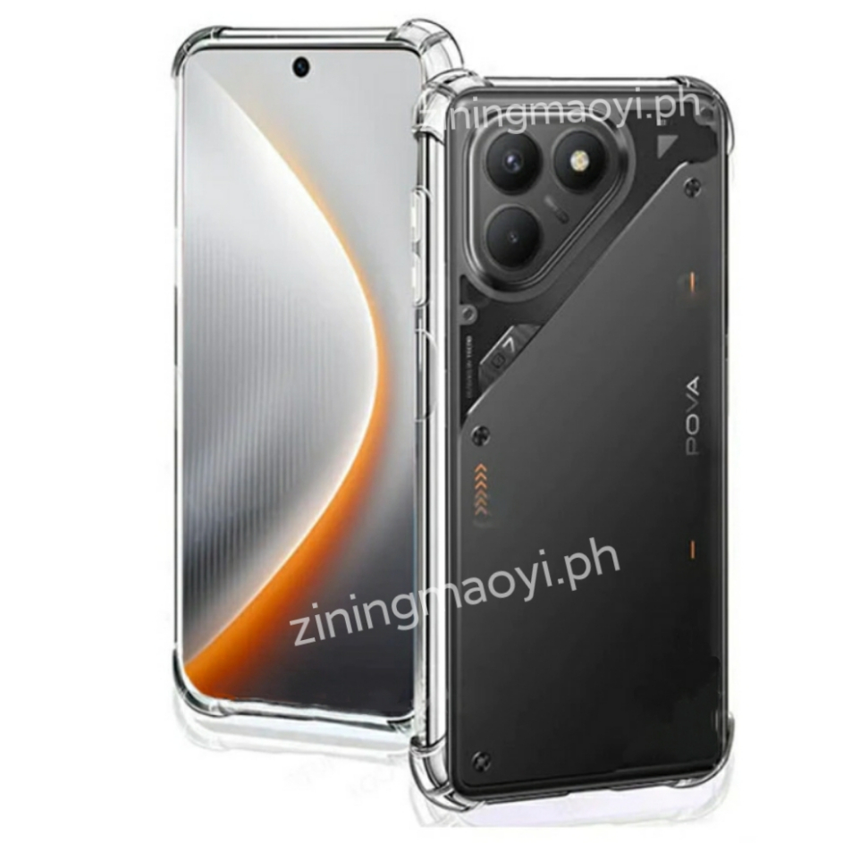 [Hàng có sẵn] Ốp lưng Tecno Pova 7 4G/Pova 6/Pova 6 Pro/Pova 5 Pro mềm trong suốt, chống sốc 4in1 kèm kính riêng tư, bảo vệ ống kính và mặt lưng