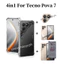 Ốp lưng Tecno Pova 7 4G/Pova 6/Pova 6 Pro/Pova 5 Pro mềm trong suốt, chống sốc 4in1 kèm kính riêng tư, bảo vệ ống kính và mặt lưng