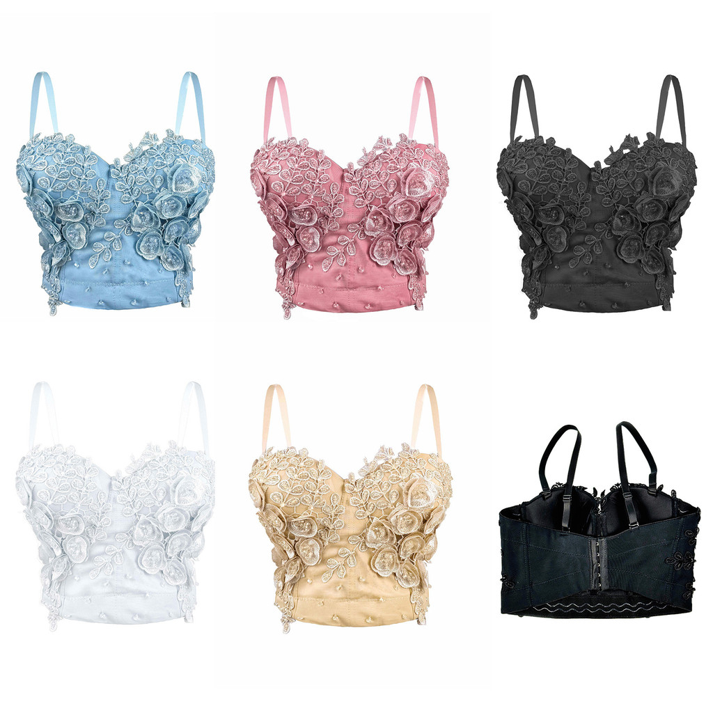 Pure Desire Phong Cách Ren Sling Cảm Giác Cao Cấp Siêu Ngắn Slim-fit Cánh Hoa Nữ Eo Hẹp Xuân Hè Xương Cá Corset Mặc Ngoài