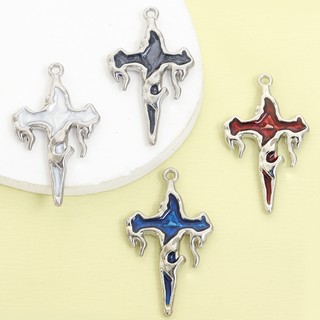 10 Chiếc Phong Cách Gothic 4 Màu Halloween Lava Cross Design Nhỏ Giọt Dầu Hợp Kim Quyến Rũ Cho DIY Y2K Punk Vòng Cổ Bông Tai Móc Khóa - Lý Tưởng Để Mặc Hàng Ngày, Quà Tặng Lễ Hội & Trang Trí Tiệc