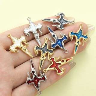 10 Chiếc Phong Cách Gothic 4 Màu Halloween Lava Cross Design Nhỏ Giọt Dầu Hợp Kim Quyến Rũ Cho DIY Y2K Punk Vòng Cổ Bông Tai Móc Khóa - Lý Tưởng Để Mặc Hàng Ngày, Quà Tặng Lễ Hội & Trang Trí Tiệc