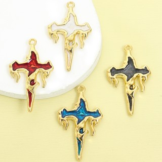 10 Chiếc Phong Cách Gothic 4 Màu Halloween Lava Cross Design Nhỏ Giọt Dầu Hợp Kim Quyến Rũ Cho DIY Y2K Punk Vòng Cổ Bông Tai Móc Khóa - Lý Tưởng Để Mặc Hàng Ngày, Quà Tặng Lễ Hội & Trang Trí Tiệc