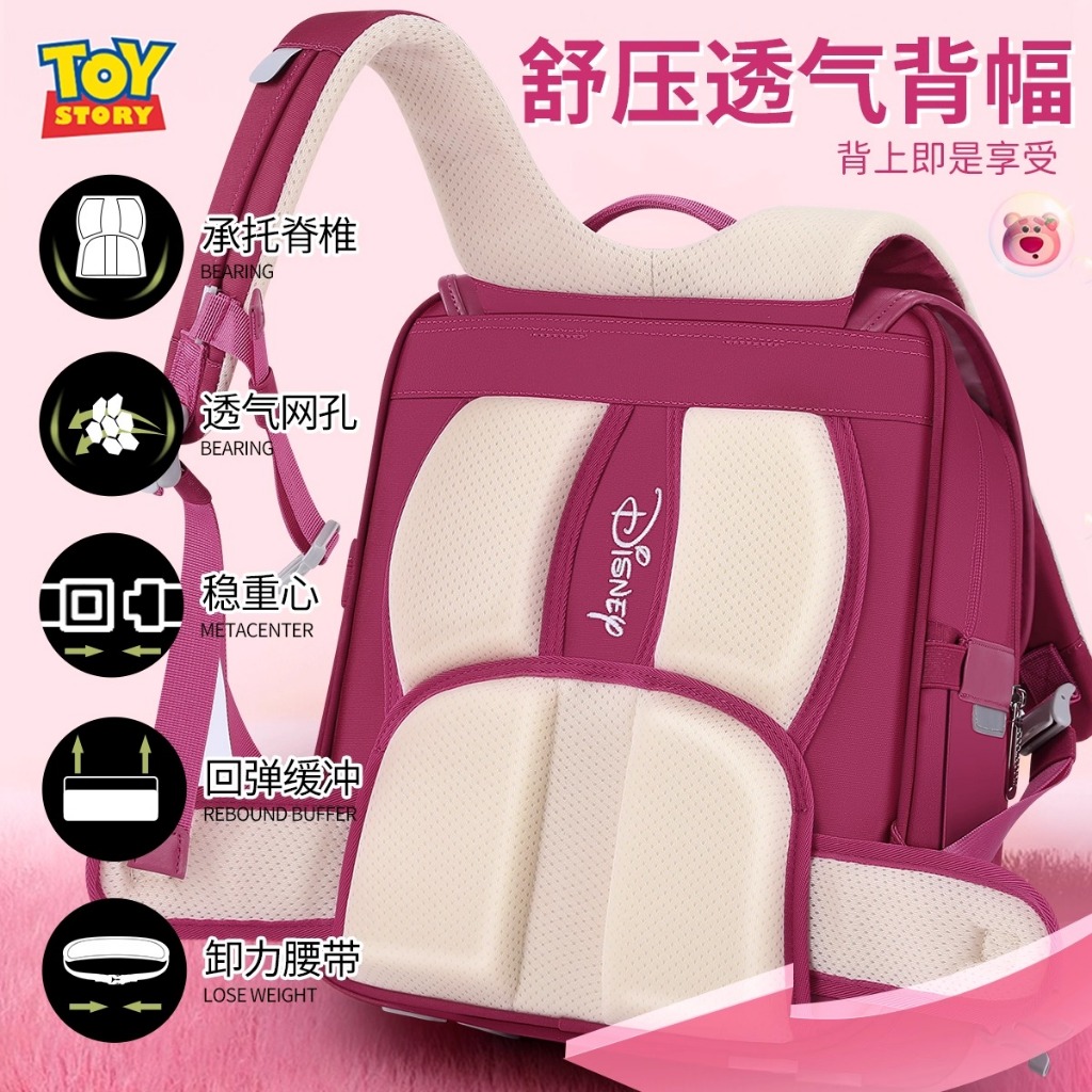 Gấu Dâu Lớp Một Schoolbag Cô Gái Ridge Bảo Vệ Giảm Gánh Nặng 2025 Phong Cách Mới Học Sinh Tiểu Học Lớp Thứ Hai Thứ Ba