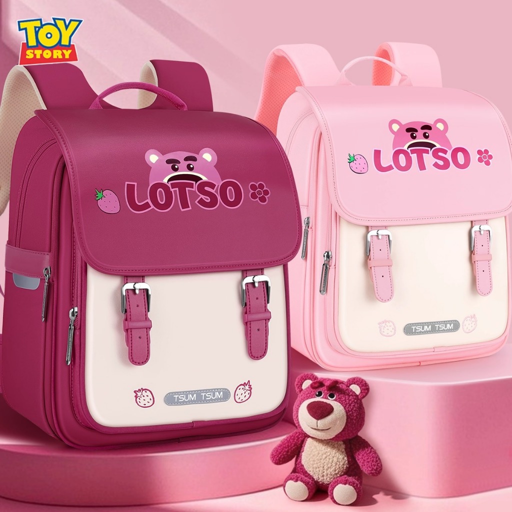 Gấu Dâu Lớp Một Schoolbag Cô Gái Ridge Bảo Vệ Giảm Gánh Nặng 2025 Phong Cách Mới Học Sinh Tiểu Học Lớp Thứ Hai Thứ Ba