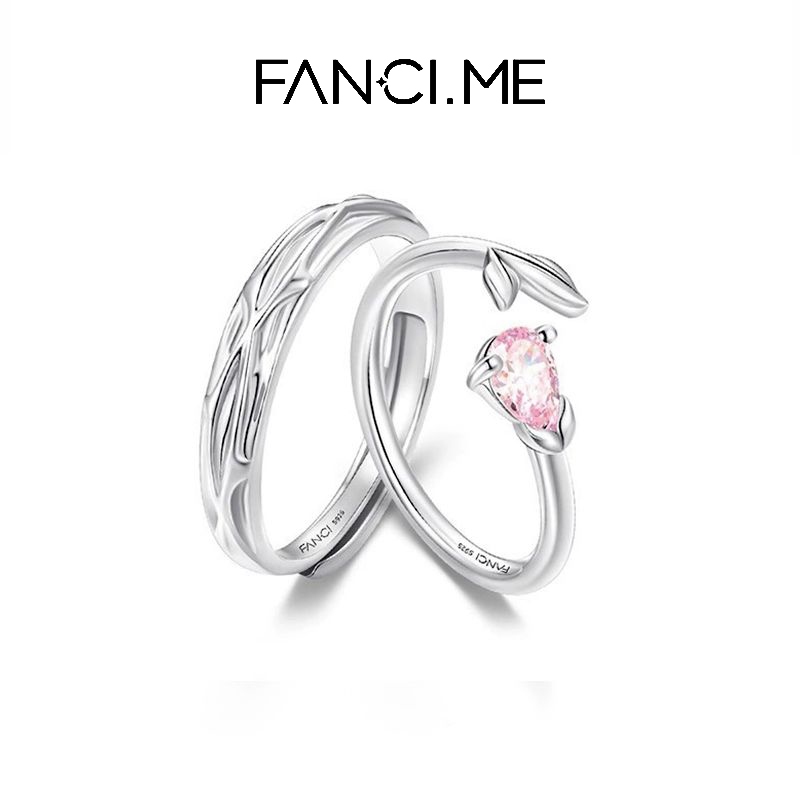 FANCIME Bạc Hoa Hồng Cặp Đôi Nhẫn Có Thể Điều Chỉnh Cá Tính Hứa Nhẫn Cho Ngày Lễ Tình Nhân Sinh Nhật Quà Tặng Đám Cưới