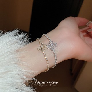 DREJEW Vàng thật mạ điện zircon mặt trời tình yêu vòng tay thích hợp ngọt ngào vòng tay đa năng
