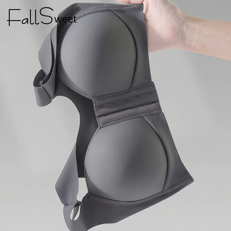 FallSweet 34-48BCD Áo lót đóng cửa phía trước dành cho nữ Plus Size Quần lót liền mạch Bralette Push Up Wireless Brassiere Quần lót nữ Áo Vest hàng đầu