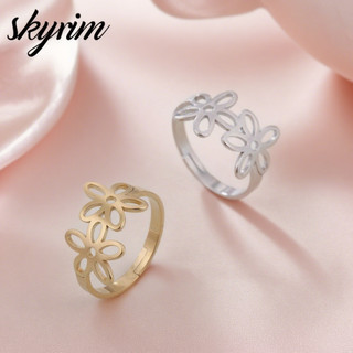 SKYRIM Nhẫn Nữ Charm Hoa Mở Nhẫn Có Thể Điều Chỉnh Vàng 18k Trang Sức Thời Trang Bán Buôn Số Lượng Lớn
