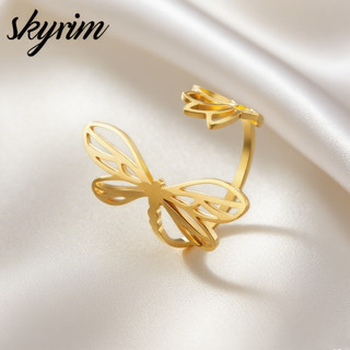 SKYRIM Nhẫn Nữ Charm Hoa Mở Nhẫn Có Thể Điều Chỉnh Vàng 18k Trang Sức Thời Trang Bán Buôn Số Lượng Lớn