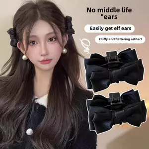 Acrylic nơ đen kẹp tóc thời trang cá tính nhỏ lấy kẹp ánh sáng sang trọng trong trốn thoát công chúa phụ kiện tóc mới bán buôn