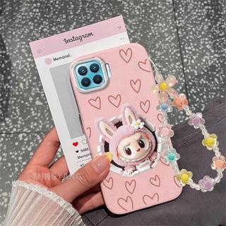Ốp Lưng Cho OPPO A93 4G A73 4G Reno 4F Da Cảm Giác Chống Sốc TPU Vỏ Điện Thoại Thẩm Mỹ Hoạt Hình Họa Tiết Búp Bê Thiết Kế Mới Vòng Tay Pha Lê Miễn Phí