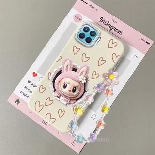 Ốp Lưng Cho OPPO A93 4G A73 4G Reno 4F Da Cảm Giác Chống Sốc TPU Vỏ Điện Thoại Thẩm Mỹ Hoạt Hình Họa Tiết Búp Bê Thiết Kế Mới Vòng Tay Pha Lê Miễn Phí