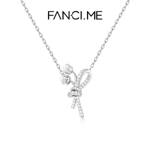 FanciMe Lily of the Valley Bó Hoa Vòng Cổ Thanh Lịch Hoa Mặt Dây Chuyền Trang Sức Quà Tặng Cho Nữ