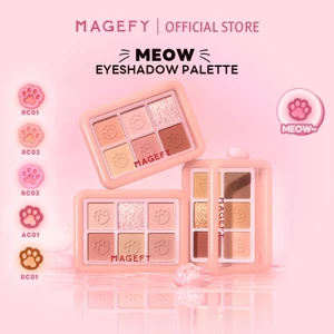 Bảng Phấn Mắt 6 Màu Đa Năng MAGEFY Kèm Má Hồng 2in1 Chủ Đề Mèo Tông Tự Nhiên MF-E09