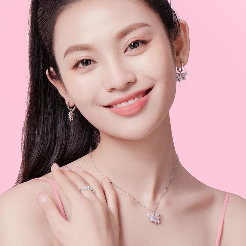 FANCIME "Người yêu" Vòng cổ Bạc Sterling Mặt dây chuyền Hành tinh màu hồng Lãng mạn Galaxy, Quà tặng kỷ niệm sinh nhật 520