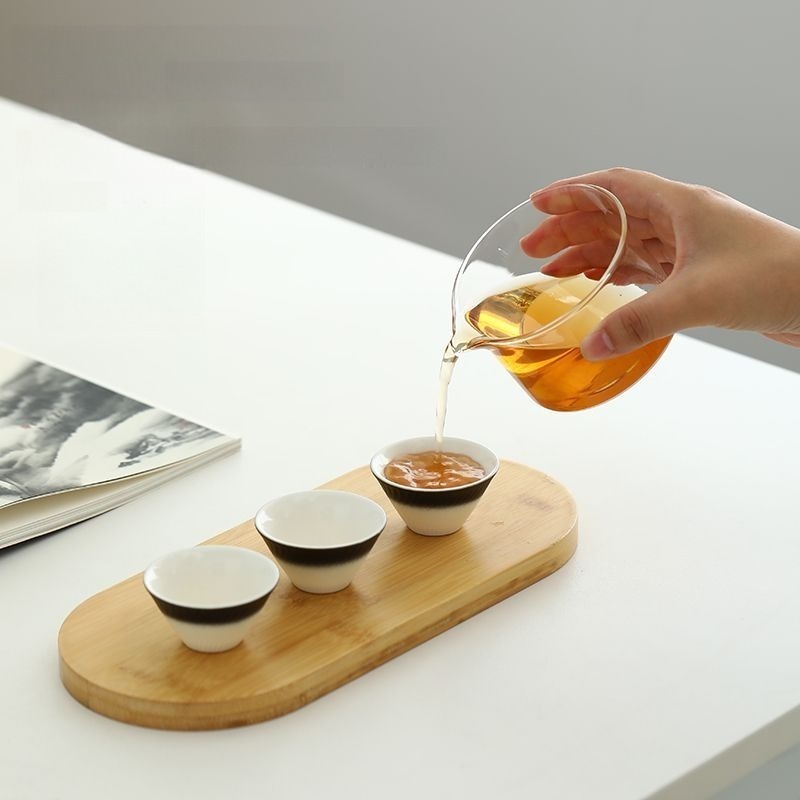 Bộ trà gốm thủy tinh màu Gradient Một nồi ba cốc có túi Bộ trà du lịch di động Bộ trà giải trí văn phòng Bộ trà Trung Quốc Quà tặng ngày lễ