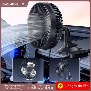 Quạt làm mát bảng điều khiển ô tô USB SEAMETAL có cốc hút Quạt một đầu 12V / 24V Máy làm mát tự động xoay 360 độ cho xe gia đình