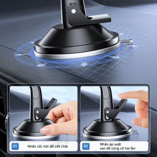 Quạt làm mát bảng điều khiển ô tô USB SEAMETAL 12V / 24V có cốc hút Quạt đầu đơn 360 độ Máy làm mát tự động xoay cho xe gia đình