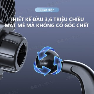 Quạt làm mát bảng điều khiển ô tô USB SEAMETAL 12V / 24V có cốc hút Quạt đầu đơn 360 độ Máy làm mát tự động xoay cho xe gia đình