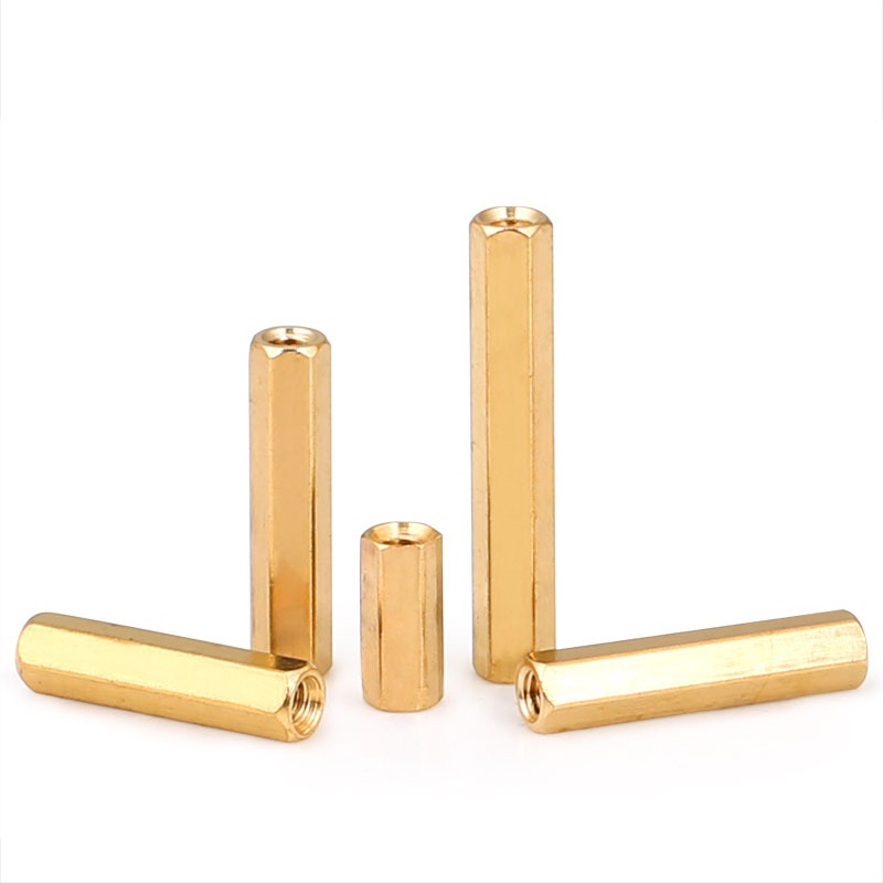 Double Pass Hex Brass Nữ Standoff Trụ Cột Stud Mount Spacer Lục Giác PCB Bo Mạch Chủ Đai Ốc Rỗng Bu Lông Vít M2 M2.5 M3 M4